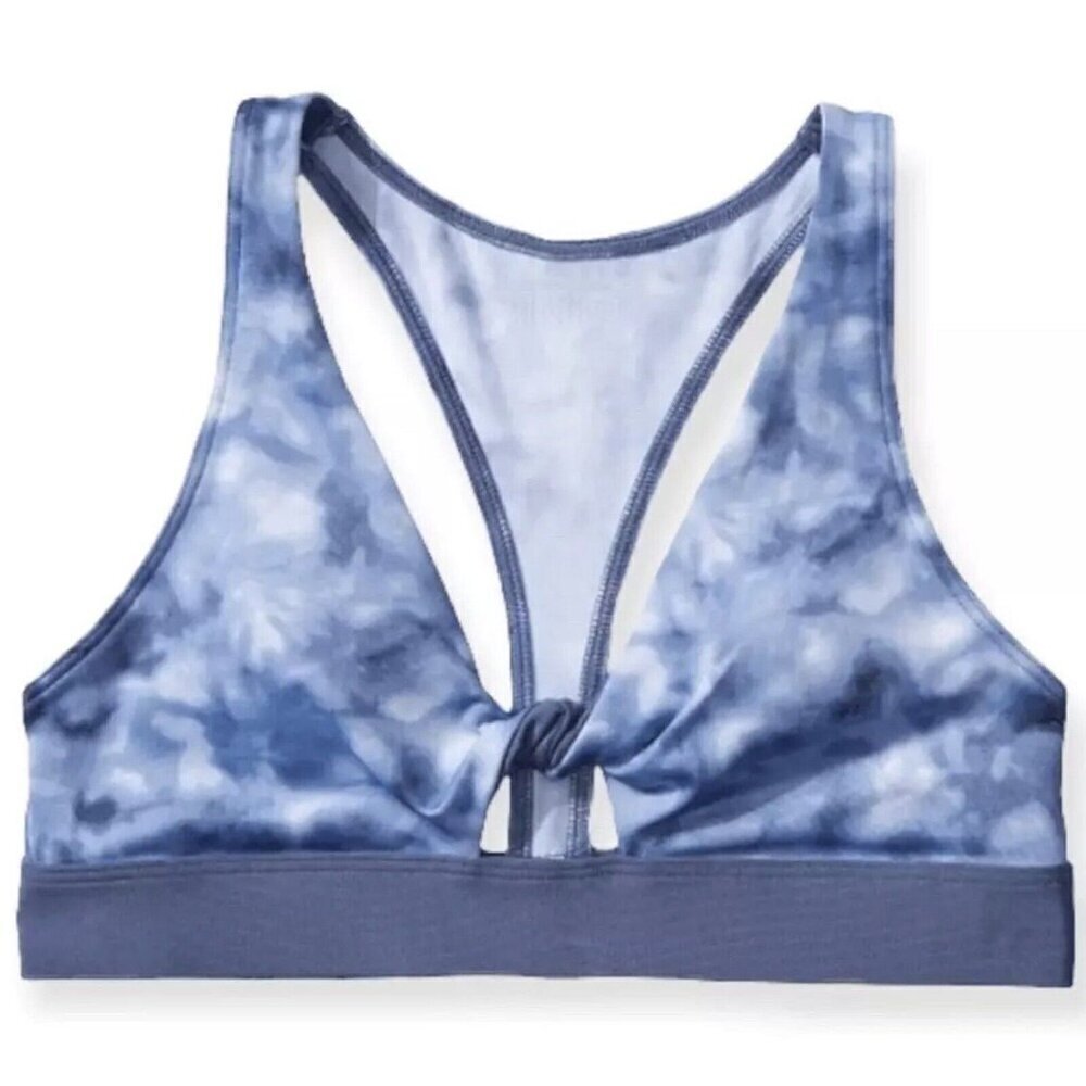 Victoria’s Secret PINK Blue Tie-Dye Sports Bra – Strappy Racerback – Size [S/M]
